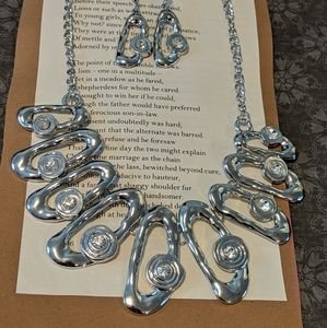 Chunky Statement Necklace w Earrings